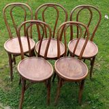 Lot de 5 anciennes chaises estampillées GLARIS