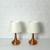 Pair of table lamps Orient copper finish Jo Hammerborg for Fog & Morup, Denmark, 1960s