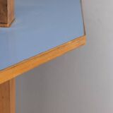 Vintage 1950s floor-to-ceiling corner cabinet in wood italian design