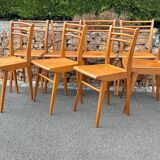 Set of 8 vintage 1960s bistro chairs
