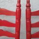 2 vintage red straw chairs
