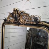 Napoleon III mirror from the 19th century with gold leaf, 190cm H