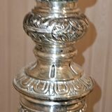 Old silver metal floor lamp