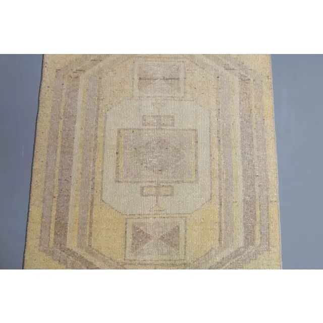 Vintage Turkish Oushak Handmade Runner 85x383