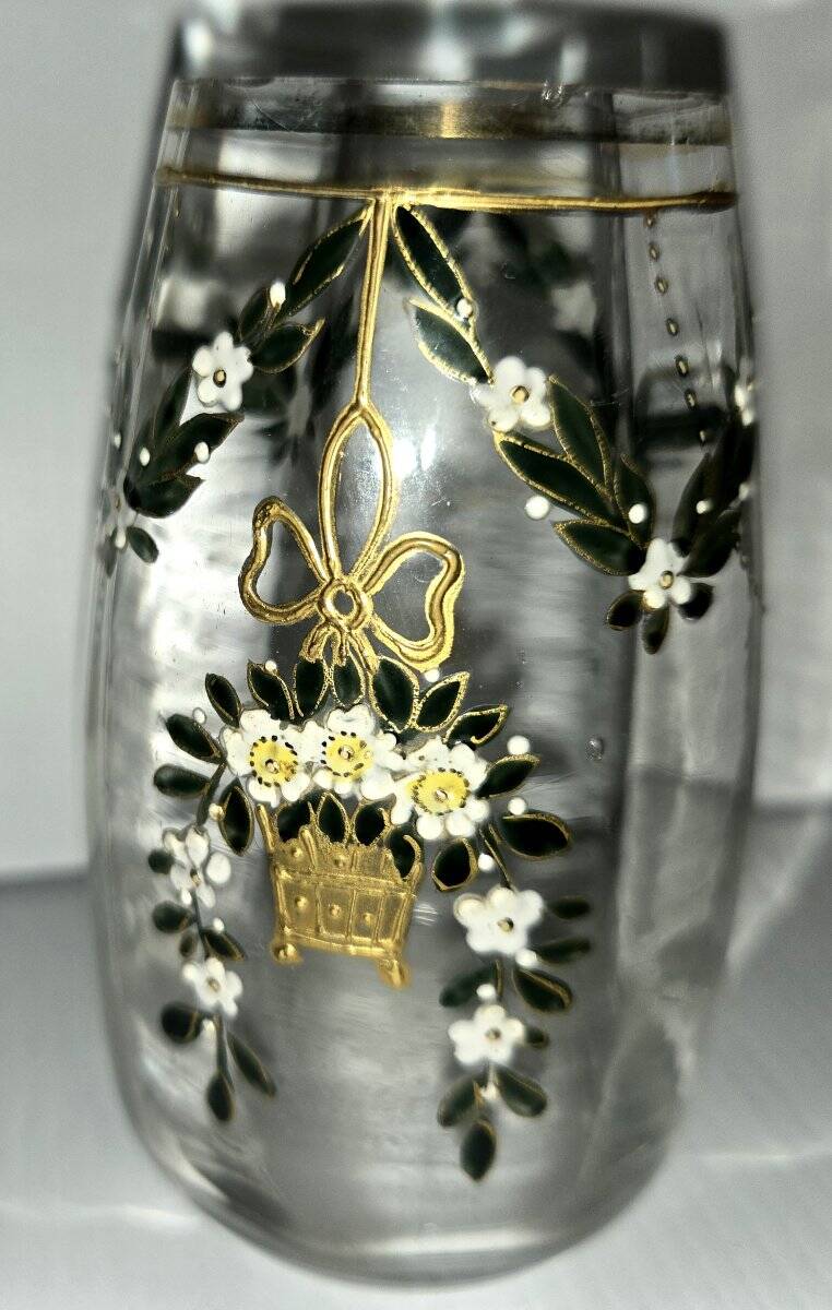 Vase époque Art Nouveau décoré à la main