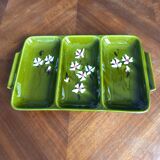 Former servant 3 compartments Glazed ceramic Signed Poët-Laval Vintage pottery 50s