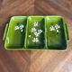 Former servant 3 compartments Glazed ceramic Signed Poët-Laval Vintage pottery 50s