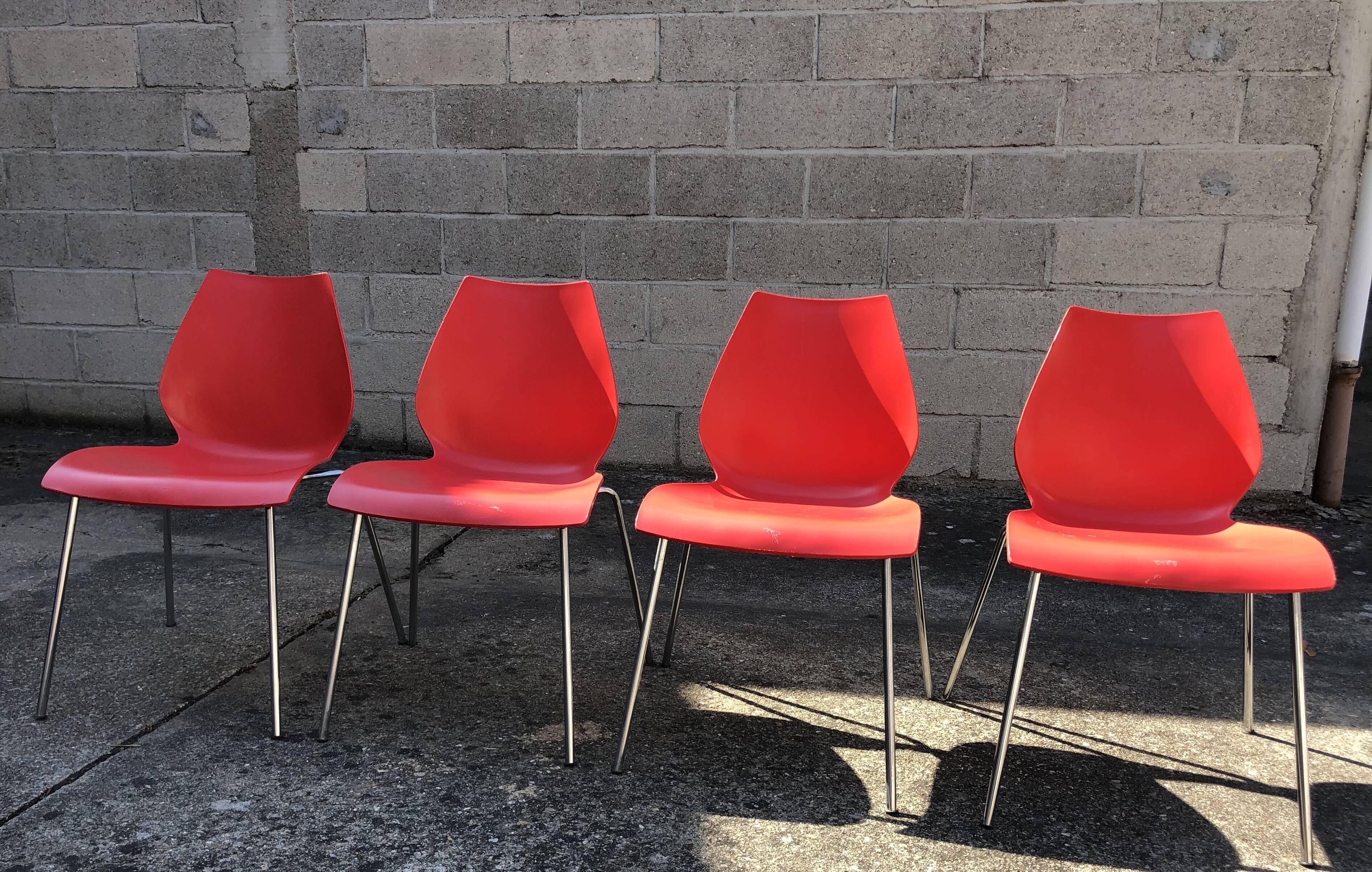 Set of 4 Maui chairs by Vico Magistretti, Kartell
