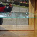Solid walnut sideboard with small display cabinet
