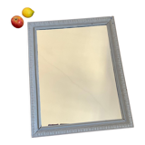 Antique mirror with gray wooden frame