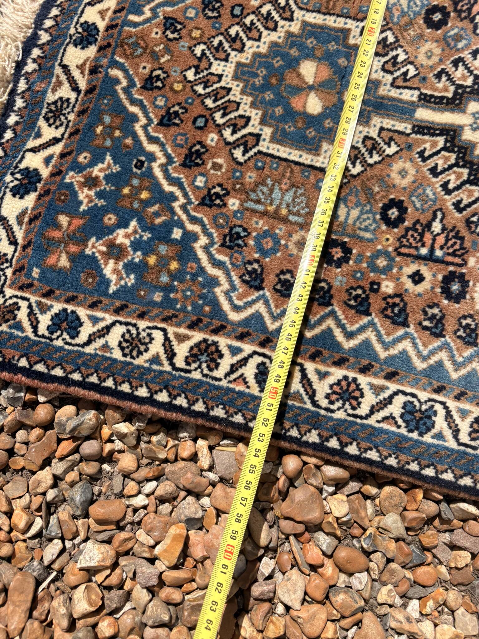 Antique Persian Carpet Chiraz Abadeh Qashqai Ghashga'i Ethnicity 83x53