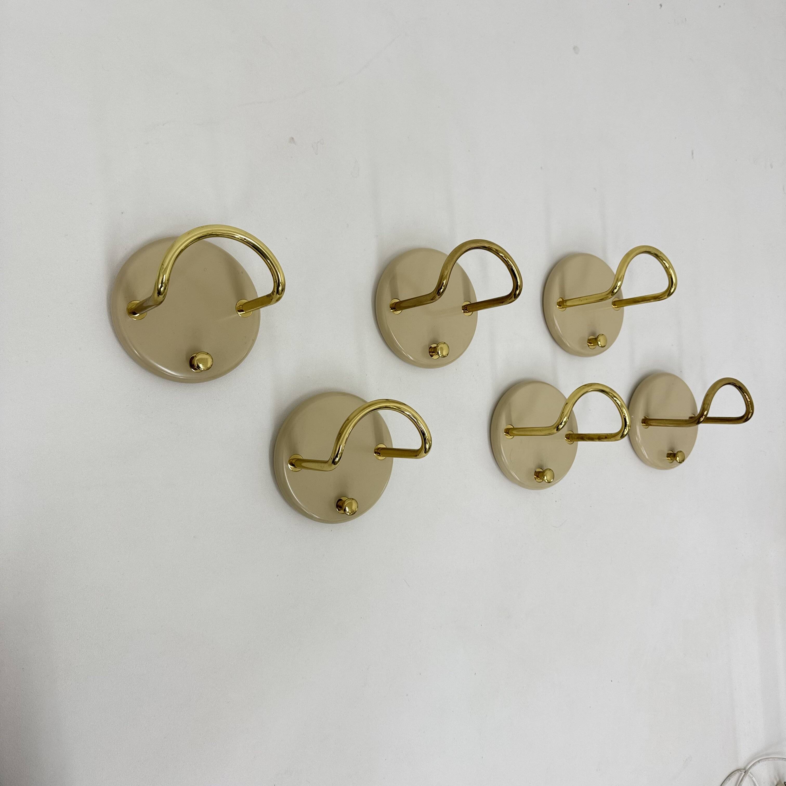 Set of 6 wall coat hooks by Schönbuch , 1970s Germany