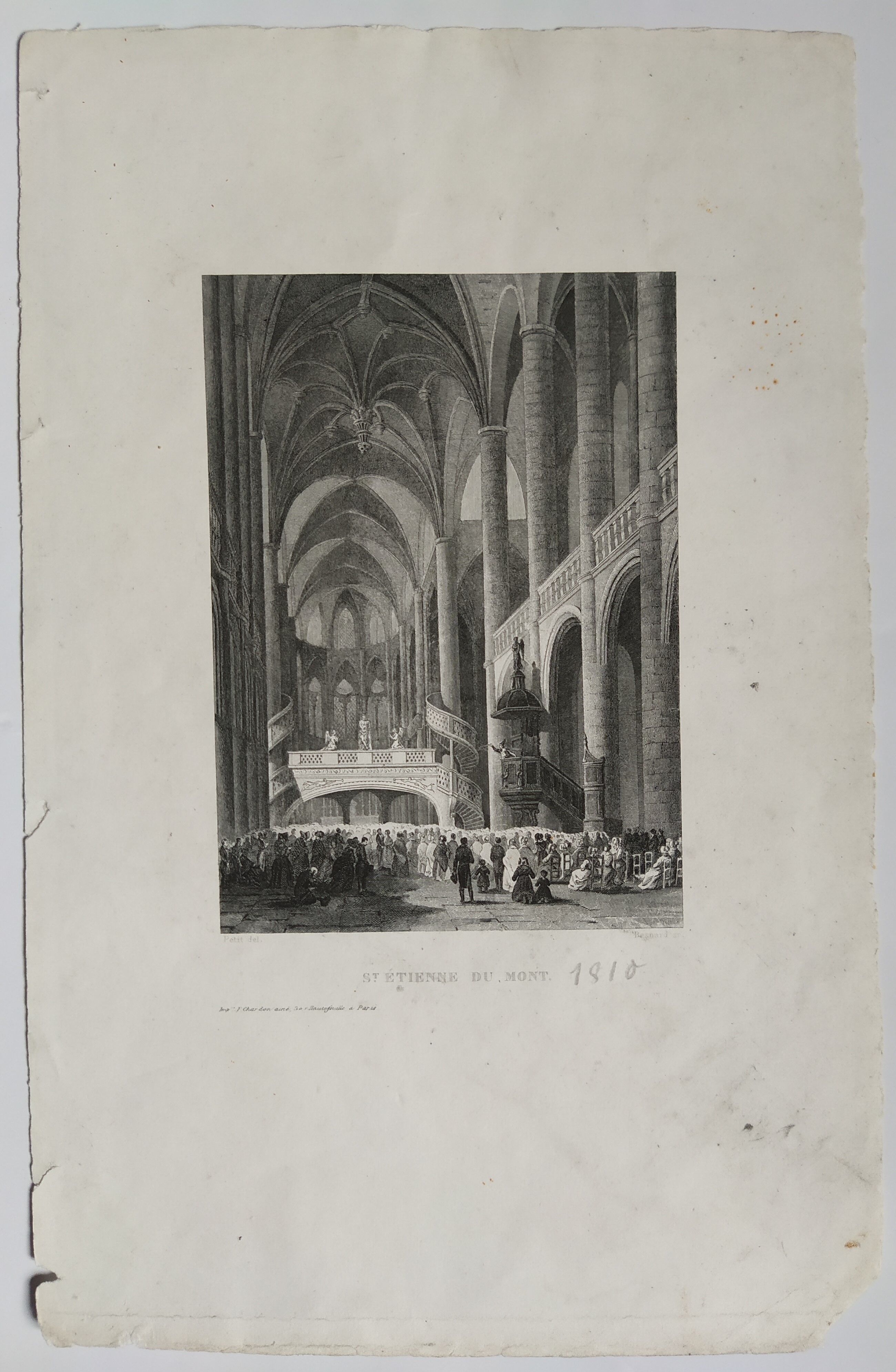 Engraving from 1810 of "Saint Etienne-Du-Mont"