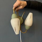 Mid-century opaline glass wall lamp