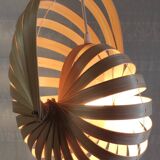 Designer wooden pendant light "Nautilus" model - 2000s
