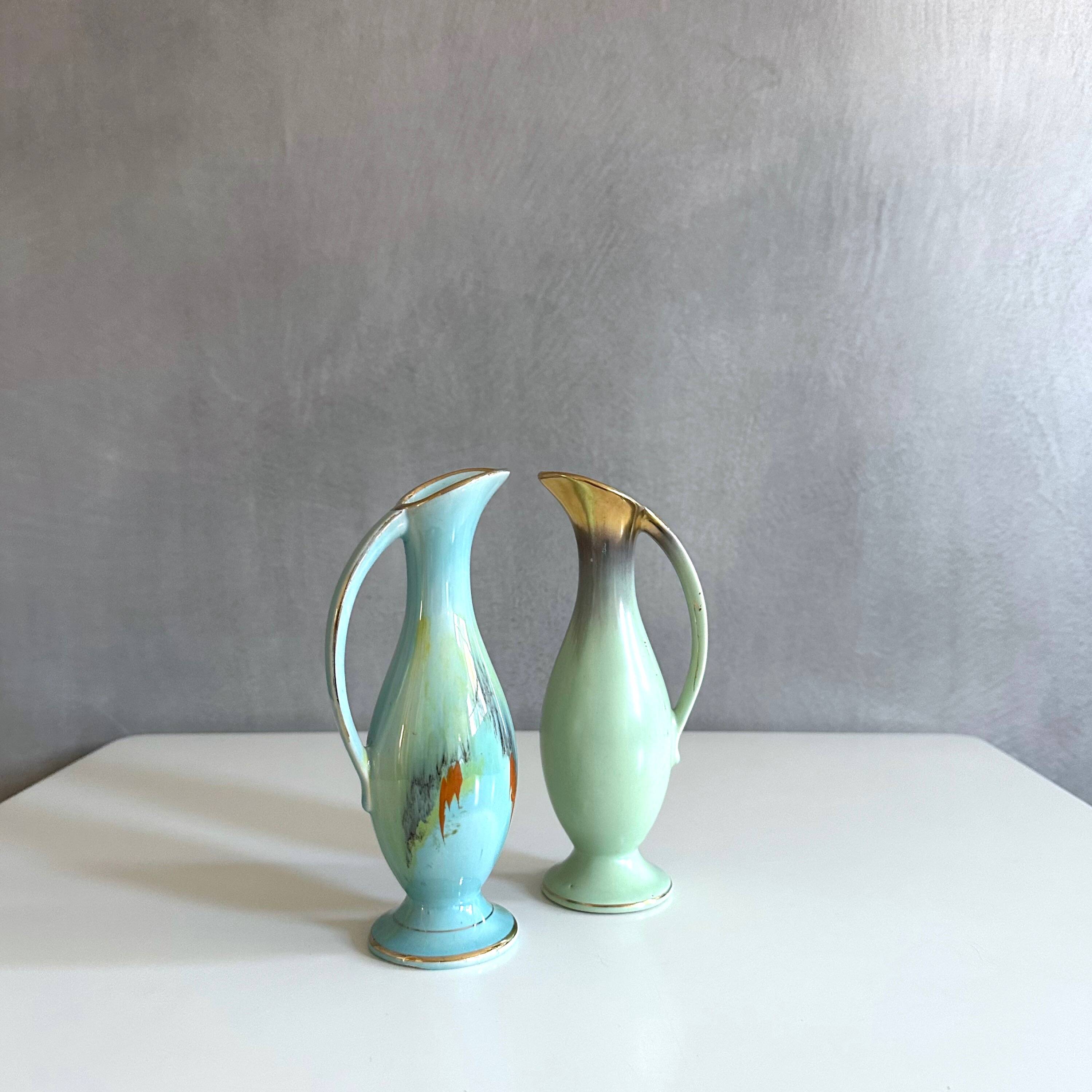 Bay ceramic vase 523-17, pastel, westgerman pottery, 50's interior