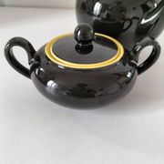 Teapot and sugar bowl Villeroy & Boch model Biarritz glossy black