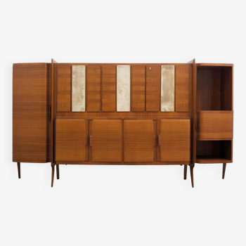 Monumental Wooden Cabinet with Parchment Panels by Gio Ponti, Italy