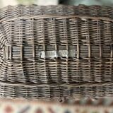 Bressan basket in old wicker, with handles and closure