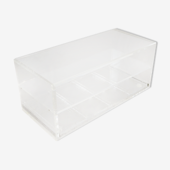 Transparent thermoformed plexi coffee table, on wheels | Selency