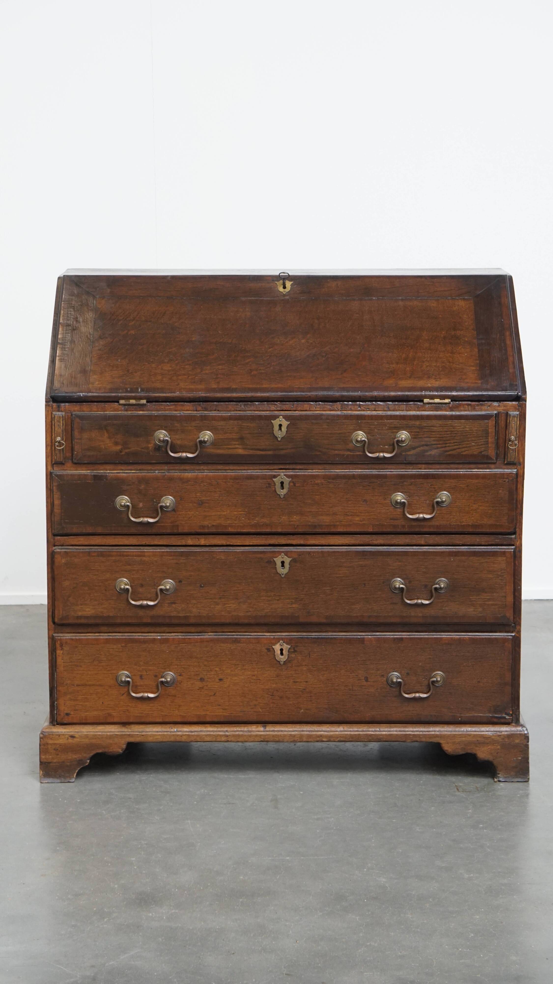 Antique English Oak Secretary / Chest of Drawers