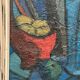 Original Swedish Oil on Panel - 'Still Life with Jugs and Fruits' by Stig Thiderman - Signed - Vintage - Framed