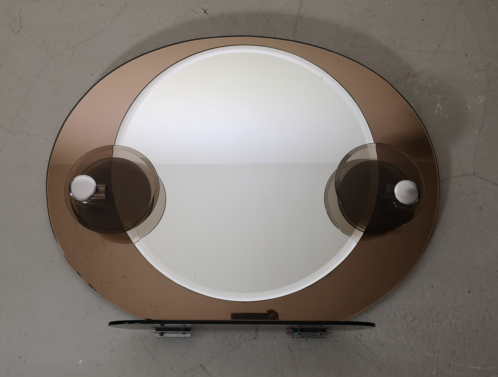 Backlit and smoked wall mirror