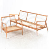 Ib Kofod-Larsen Sofaset in Oak for OPE Sweden