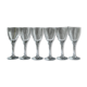 Set of 6 twisted ribbed glass wine glasses
