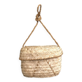 Wicker basket with vintage lid