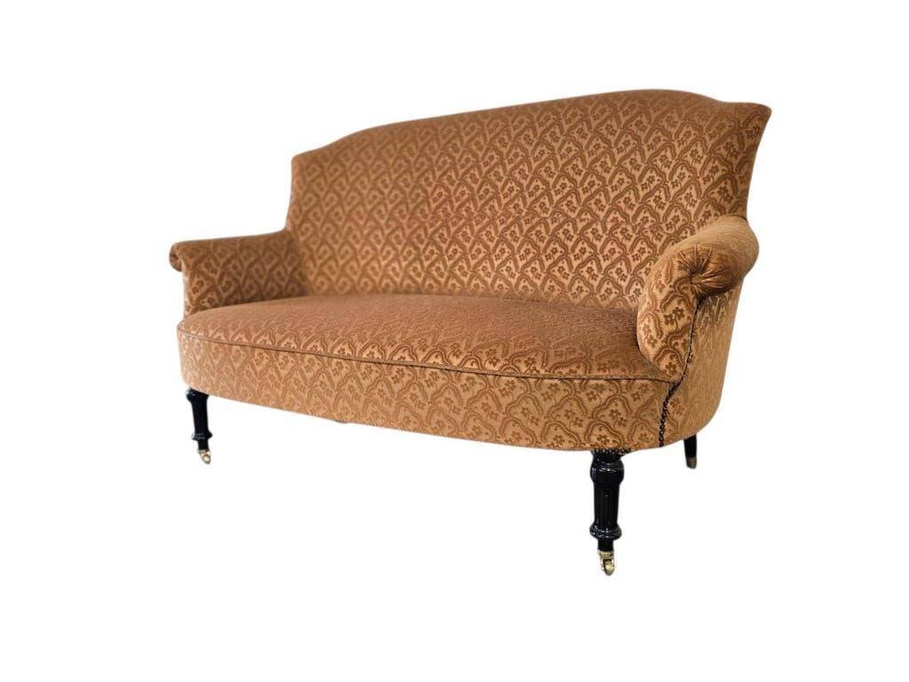 Vintage salmon pink sofa / two-seater