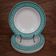 Set of 6 KIFO L'Amandinoise soup plates with green leaf decor