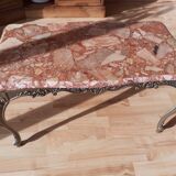 Marble and brass coffee table