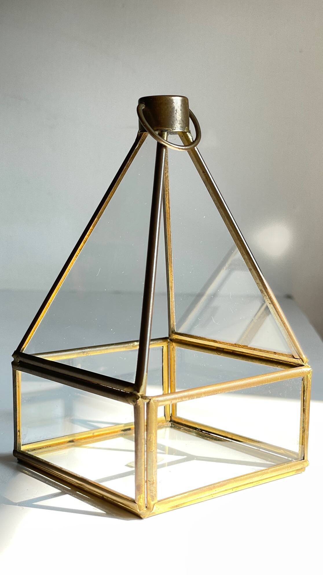 Vide-poche verre et laiton vintage