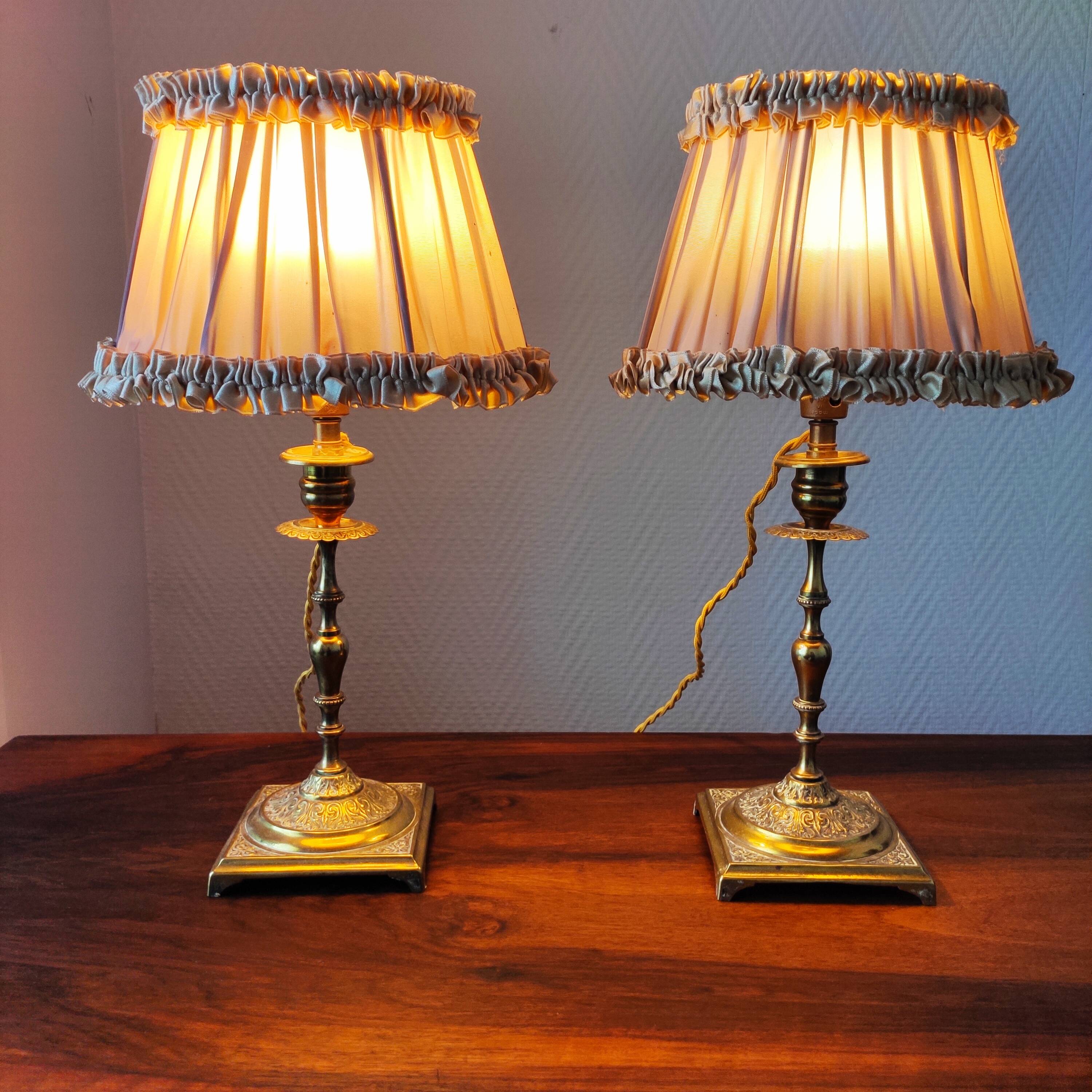Pair of antique lamps