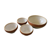 Bowls in stoneware and mixer
