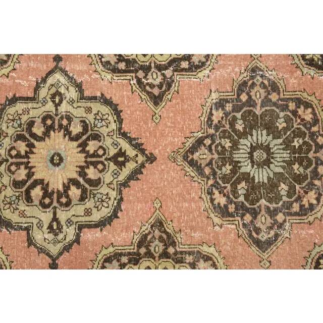 1970s Vintage Turkish Hand-Knotted Wool & Cotton Orange Runner Rug 81x386