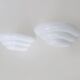 Pair of Art Deco style wall lights in white lacquered metal. 1980s