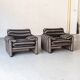 Set of 2 easy chairs 'Maralunga' by Vico Magistretti