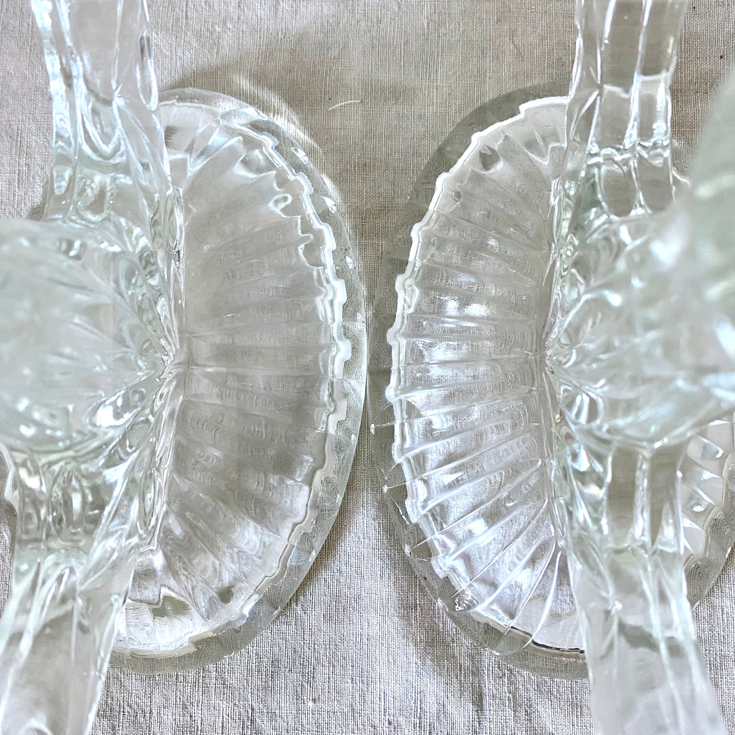 Pair of glass candlesticks