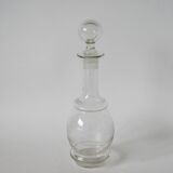 small engraved glass wine carafe early 20th century