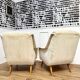 Paire de fauteuils pieds compas
