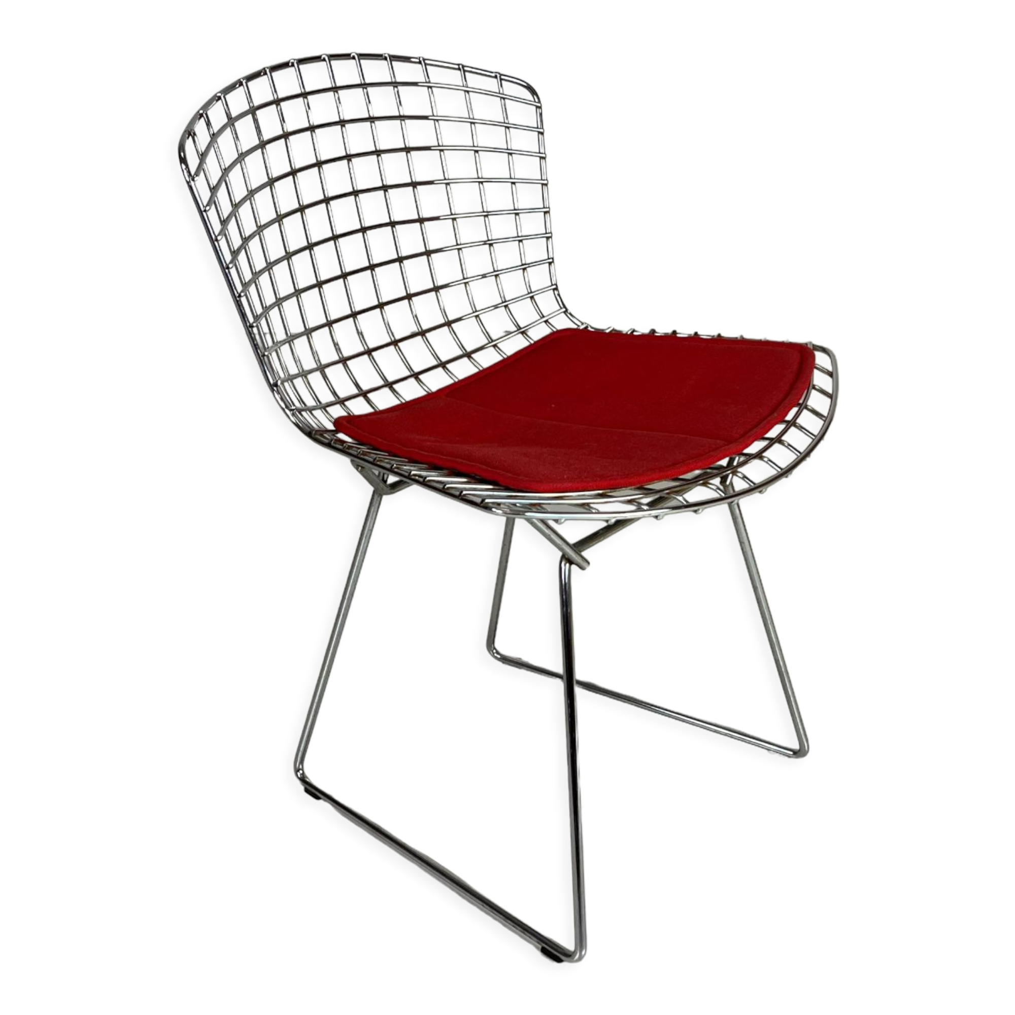 Vintage Bertoia side chair in chrome
