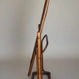 Vintage rattan full-length mirror, 1960s-70s.