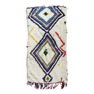 magnificent Berber Azilal bedside rug in wool 75x155 cm