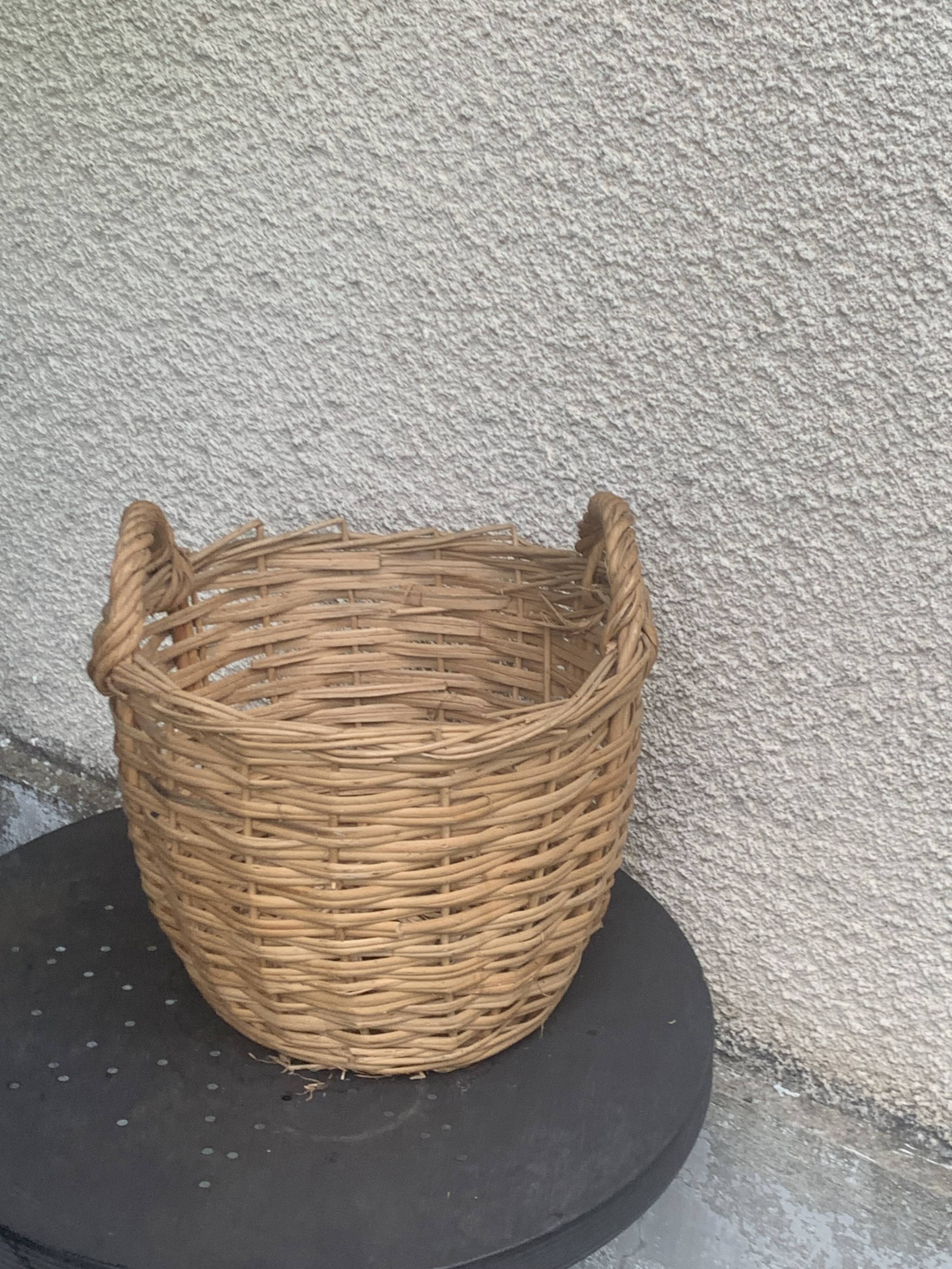 Basket, old Dame Jeanne basket, vintage and artisanal