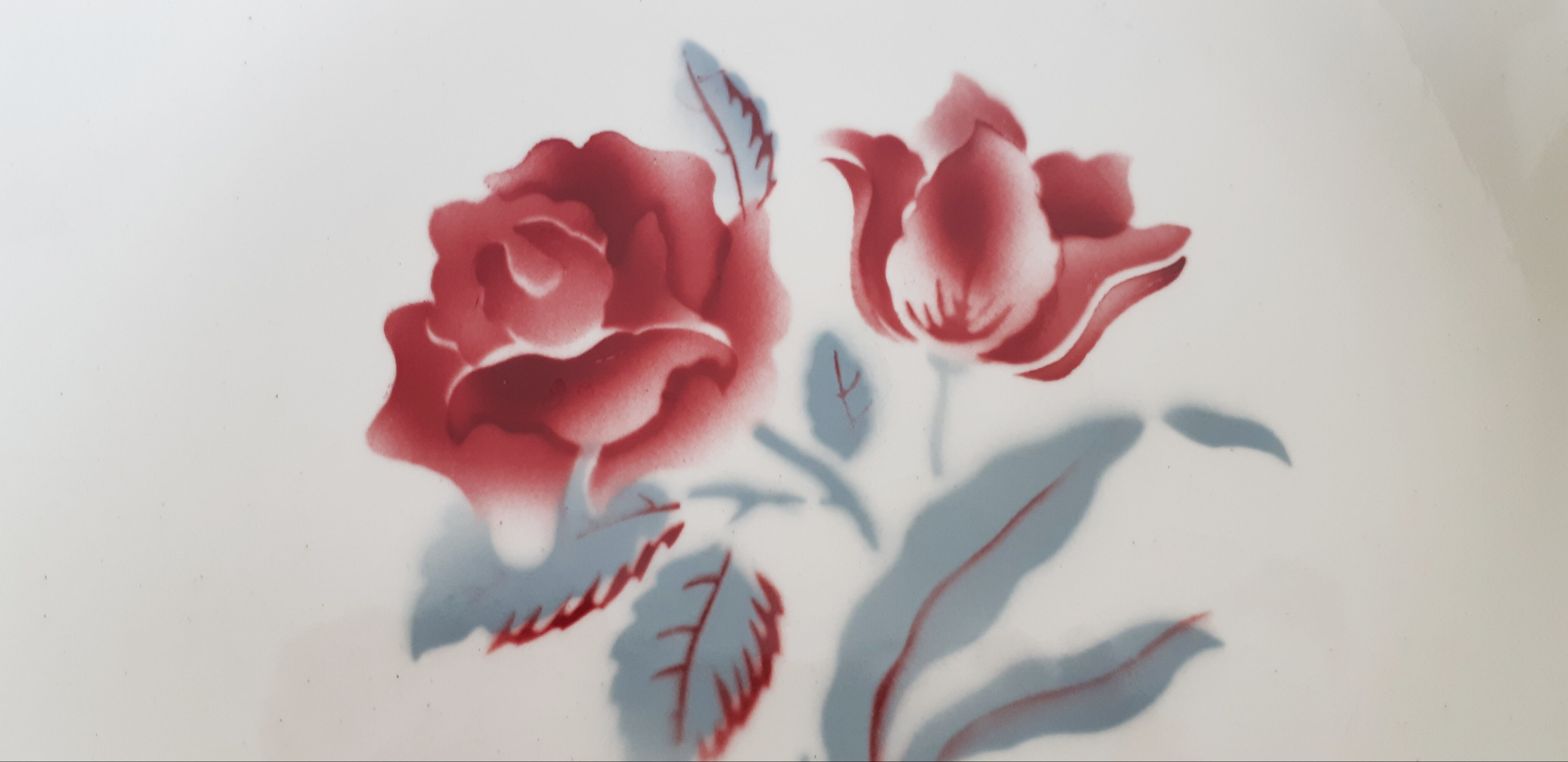 Hollow serving dish in Sarreguemines earthenware, Alesia de Digoin, French vntage, 50s