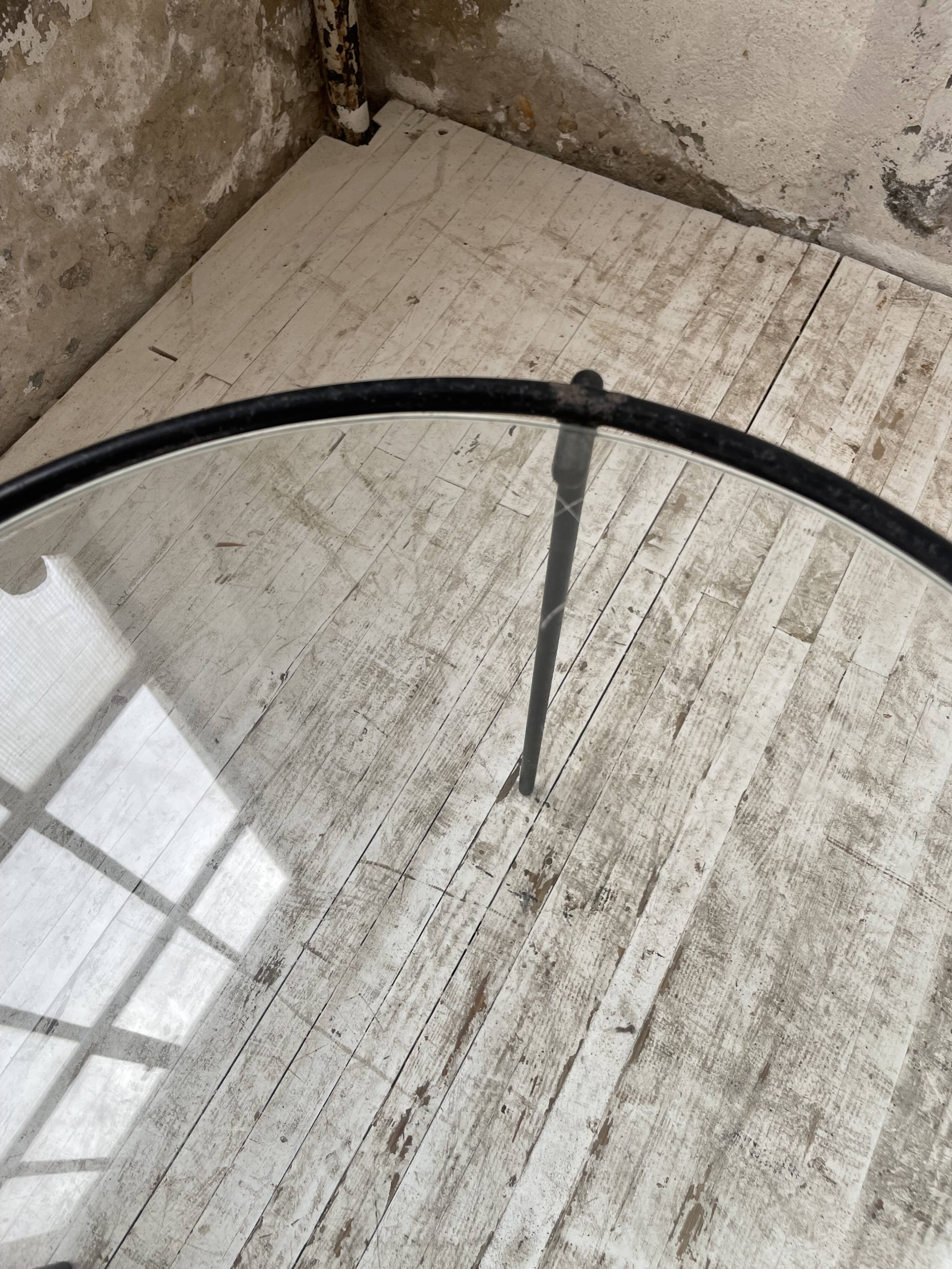 50s metal and glass nesting coffee tables