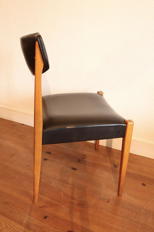 Set of 4 vintage Scandinavian "self" chairs