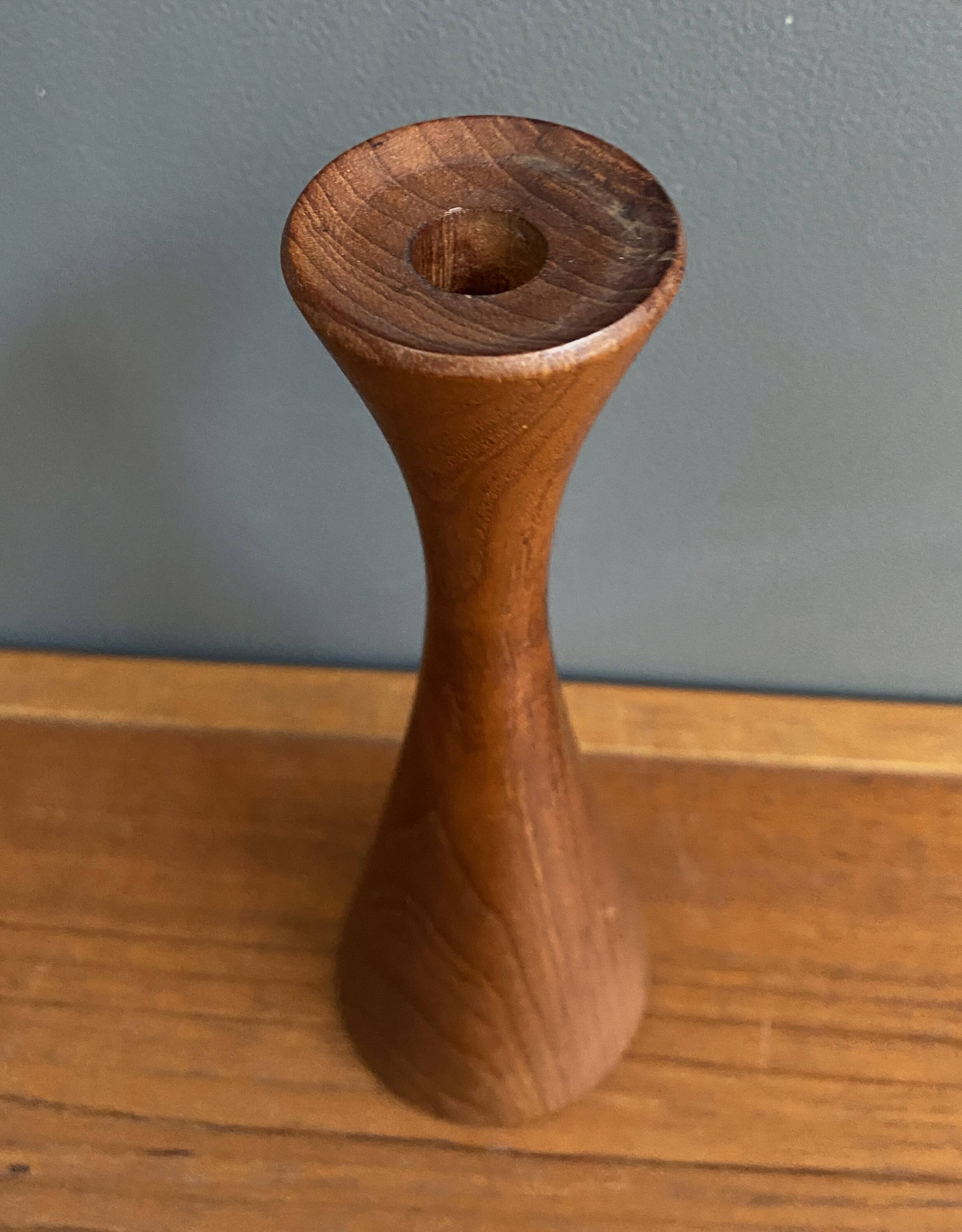 Teak candle stick 1960s